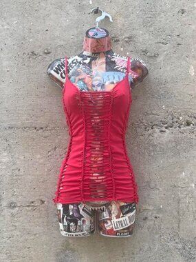 pheonix red slitweave cami